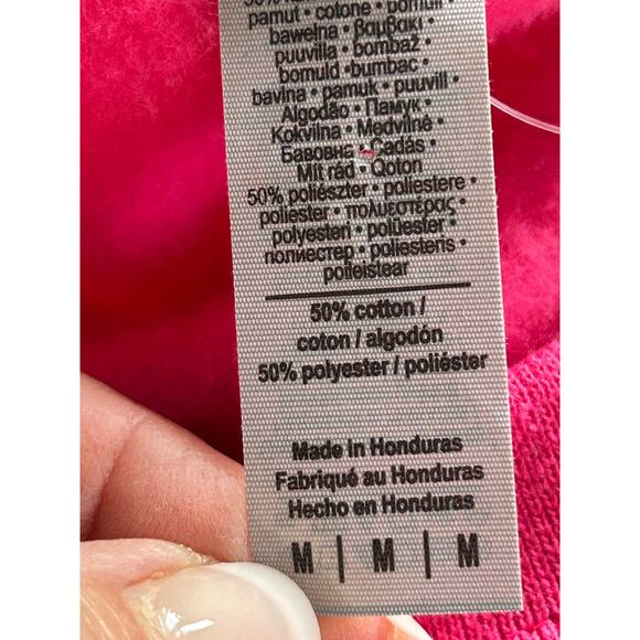 Nirvana Smiley Face Hot Pink Oversized Sweatshirt Size Medium - Picture 7 of 8